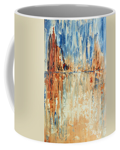 Desert Coffee Mug featuring the painting Desert Mirage by Donna Blackhall