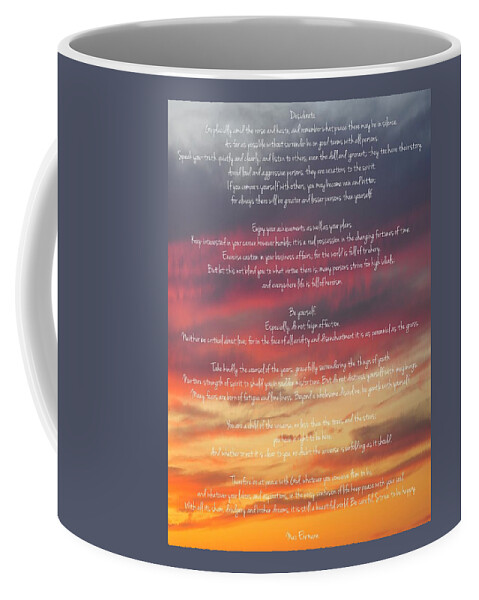 Desiderata Coffee Mug featuring the photograph Desiderata Sky 2 by Terry DeLuco