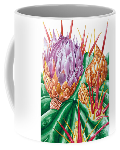 Flower Coffee Mug featuring the painting Devil's Tongue Cactus Flower by Kandyce Waltensperger