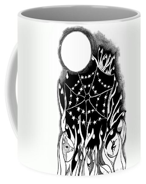 Dawn Coffee Mug featuring the digital art Dewdrop Stars by Carol Jacobs