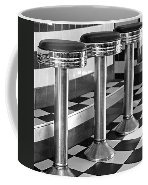 Food And Beverage Coffee Mug featuring the photograph Diner Stools by Lisa Phillips