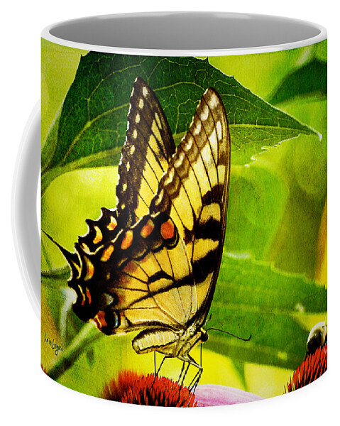 Butterfly Coffee Mug featuring the photograph Dining With A Friend by Lois Bryan