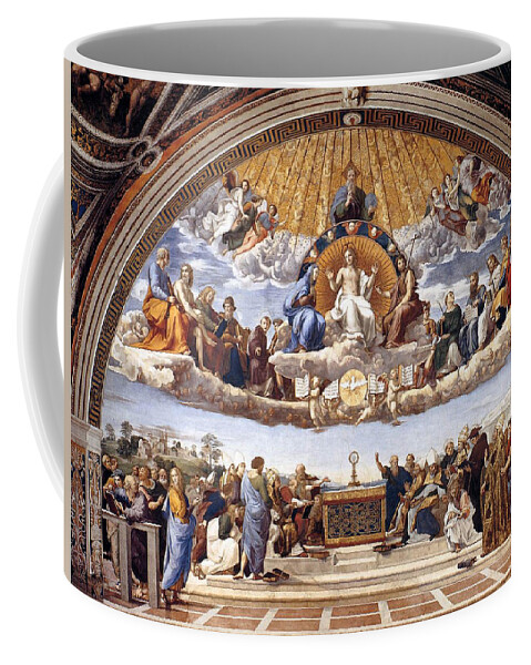 Vatican Coffee Mug featuring the painting Disputation of the Eucharist by Raphael