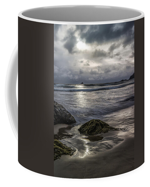 Vertical Coffee Mug featuring the photograph Distant Lighthouse II by Jon Glaser