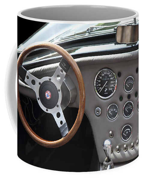 Heiko Coffee Mug featuring the photograph DN-Cobra Oldtimer Steering Wheel by Heiko Koehrer-Wagner