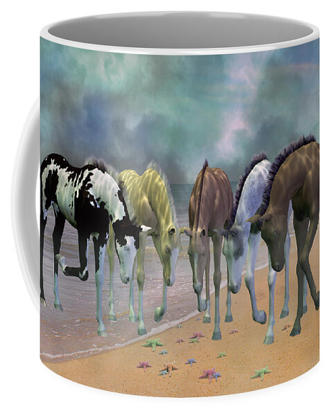 Beach Coffee Mug featuring the mixed media Do You See Stars by Betsy Knapp