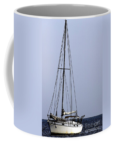 Sailboat Coffee Mug featuring the photograph Docked at Bay by Lilliana Mendez