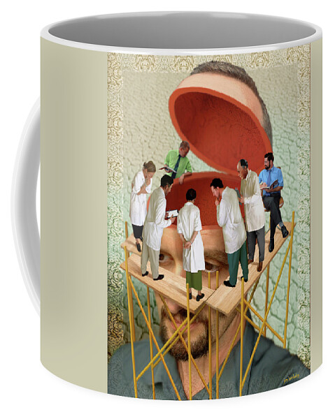 30-35 Coffee Mug featuring the photograph Doctors Looking Into Mans Head by Ikon Ikon Images