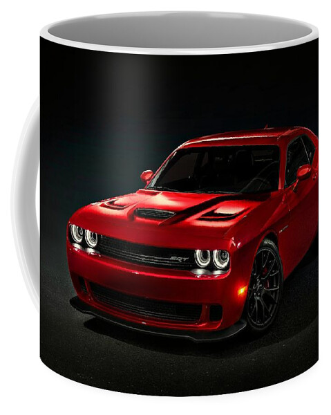Dodge Coffee Mug featuring the photograph Dodge Challenger S R T Hellcat by Movie Poster Prints