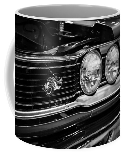 1960's Coffee Mug featuring the photograph Dodge Super Bee Black and White by Paul Velgos