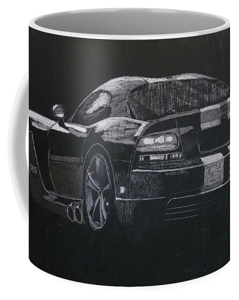 Dodge Coffee Mug featuring the painting Dodge Viper by Richard Le Page