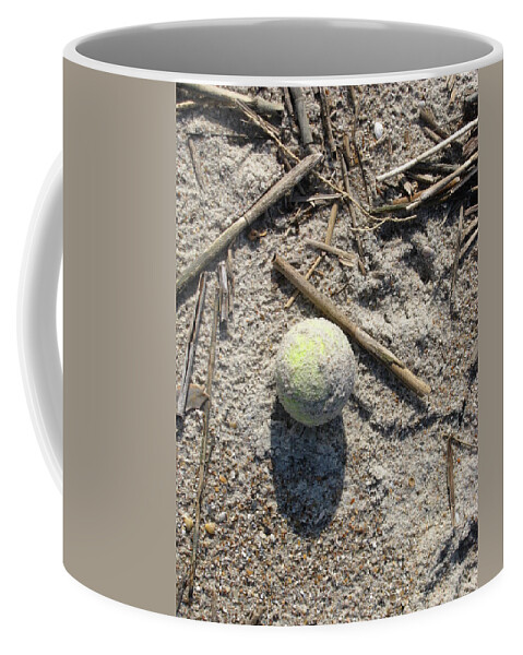 Landscape Coffee Mug featuring the photograph Dog Beach Toy by Ellen Meakin