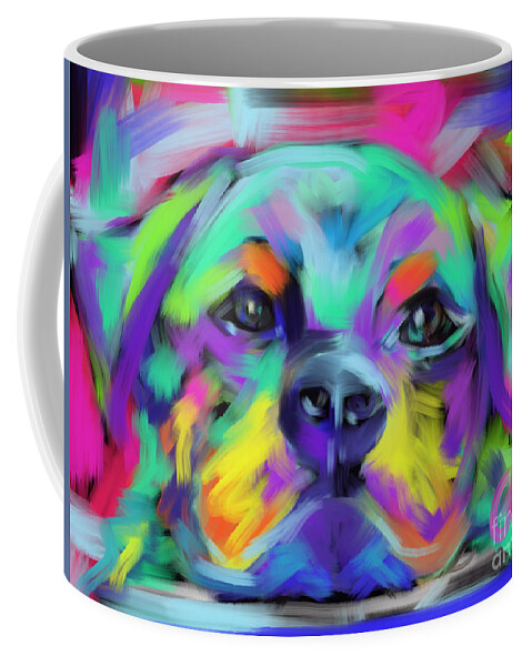 Dog Coffee Mug featuring the painting Dog Hug by Go Van Kampen