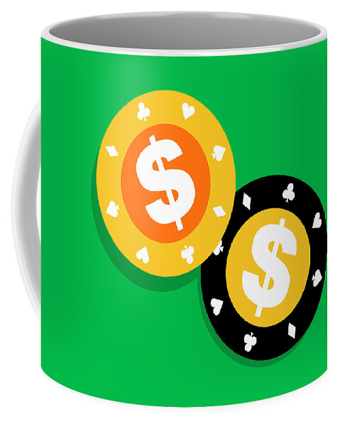 America Coffee Mug featuring the photograph Dollar Gambling Chips by Ikon Images