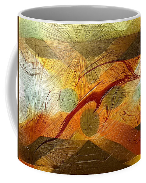 Abstract Coffee Mug featuring the digital art Dolphin Abstract - 2 by Kae Cheatham