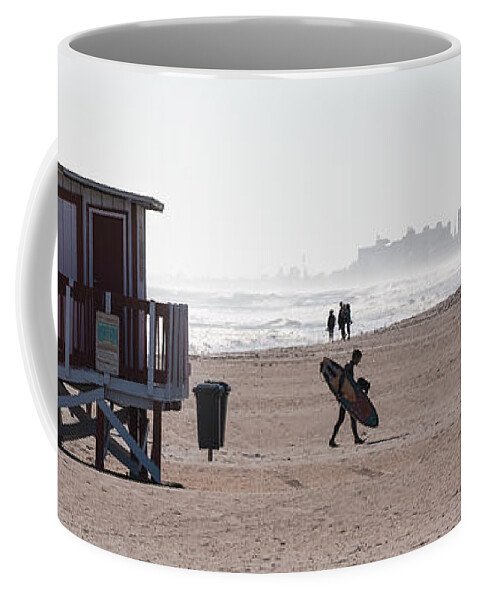 Beach Coffee Mug featuring the photograph Done Surfing by Ed Gleichman