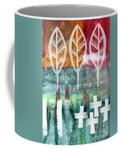 Abstract Painting Coffee Mug featuring the painting Done Too Soon by Linda Woods