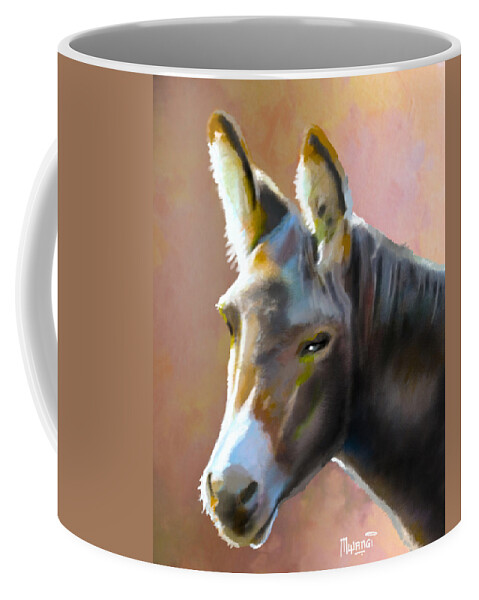 Zebra Coffee Mug featuring the painting Donkey Hee-Haw by Anthony Mwangi