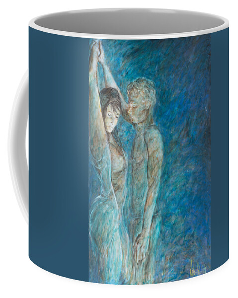 Erotic Coffee Mug featuring the painting Don't Speak - Lovers by Nik Helbig