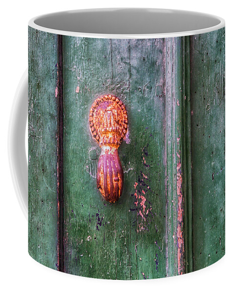 Knocker Coffee Mug featuring the photograph Door knocker by Paulo Goncalves