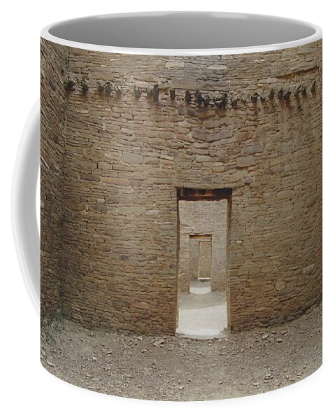 Chaco Canyon Ruins Coffee Mug featuring the photograph Doors Thru Time by Mike Wheeler