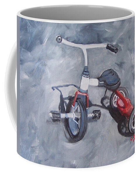 Bike Coffee Mug featuring the painting Dopers Suck by Claudia Goodell
