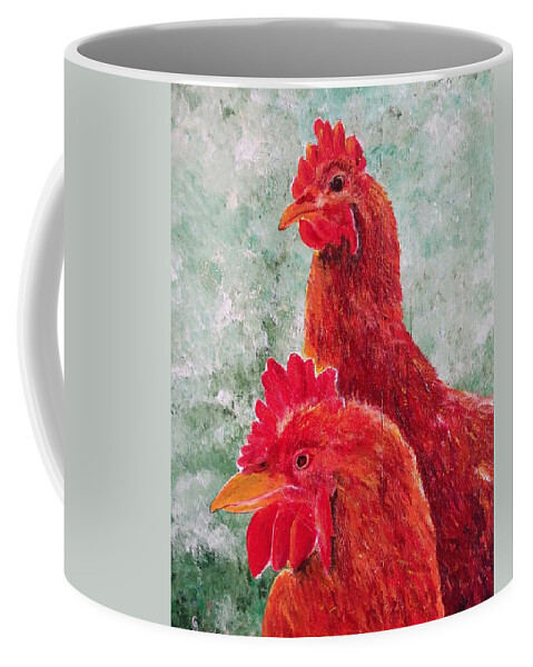 Double Trouble Coffee Mug featuring the painting Double Trouble by Cheryl Nancy Ann Gordon