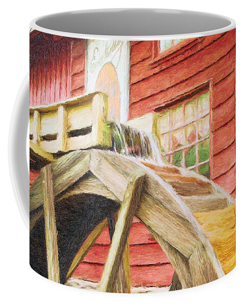 Flour Coffee Mug featuring the painting Down by the Old Mill by Jeffrey Kolker
