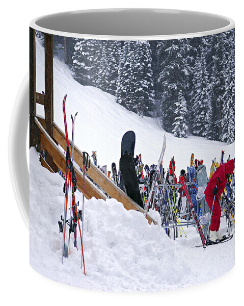 Winter Coffee Mug featuring the photograph Downhill skiing by Elena Elisseeva