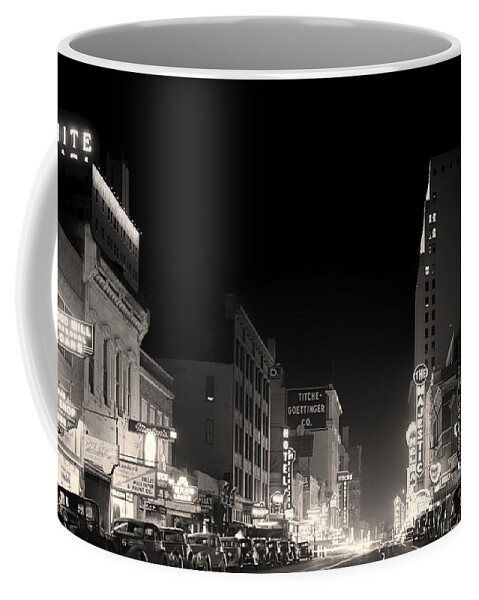 Dallas Coffee Mug featuring the photograph Downtown Dallas 1942 by Mountain Dreams