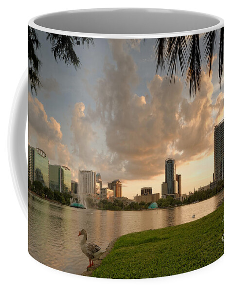 Orlando Coffee Mug featuring the photograph Downtown Orlando Skyline Lake Eola Sunset by Silvio Ligutti