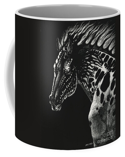 8x10 Clayboard Coffee Mug featuring the drawing Dragon Horse by Stanley Morrison