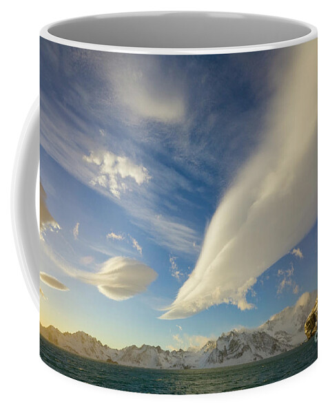 00345948 Coffee Mug featuring the photograph Dramatic Lenticular Clouds by Yva Momatiuk John Eastcott