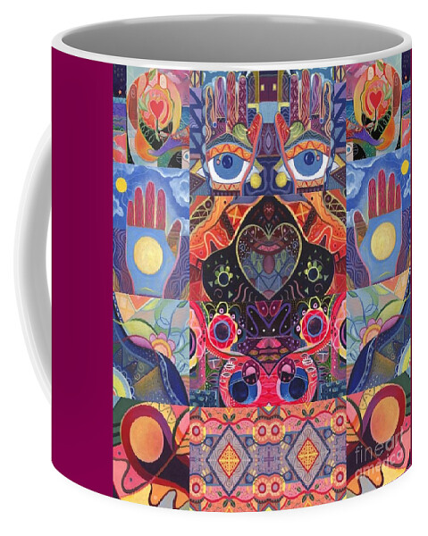 Abstract Coffee Mug featuring the painting Dreaming Is Free by Helena Tiainen