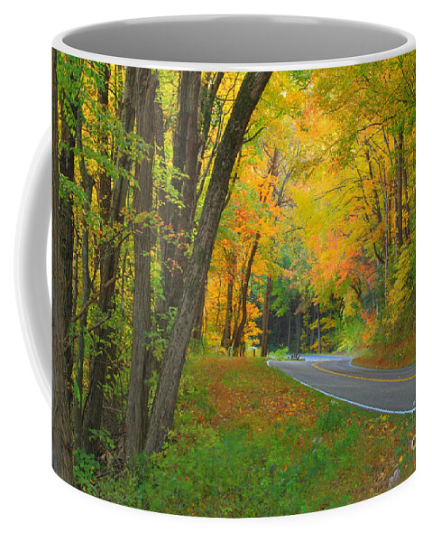 Drive Coffee Mug featuring the photograph Driving into Fall by Geraldine DeBoer