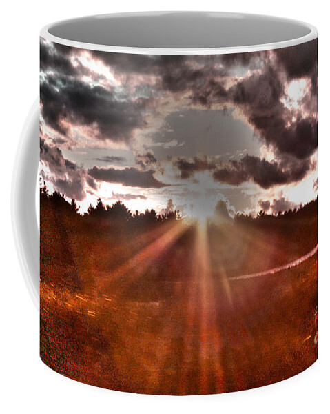 Red Coffee Mug featuring the photograph Driving Through God's Country by Nina Silver