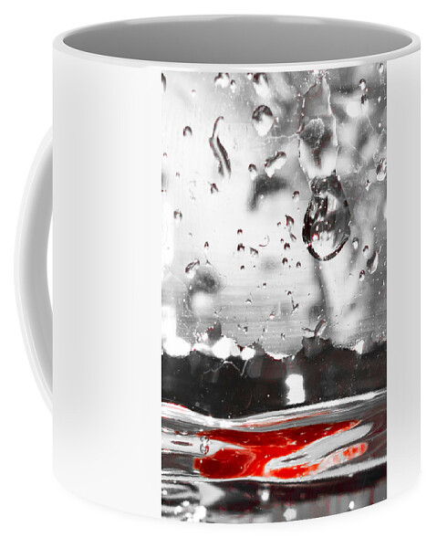 Glass Coffee Mug featuring the photograph Drops of Water with Red by Anthony Doudt