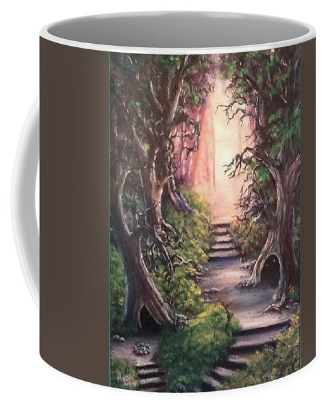 Fantasy Coffee Mug featuring the painting Druid's walk by Megan Walsh