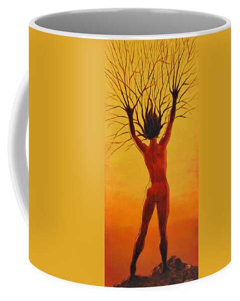 Fantasy Coffee Mug featuring the painting Dryad by Glenn Pollard