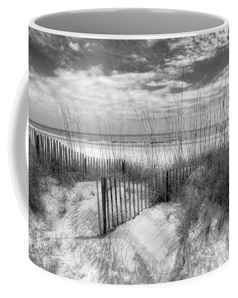 Clouds Coffee Mug featuring the photograph Dune Fences by Debra and Dave Vanderlaan