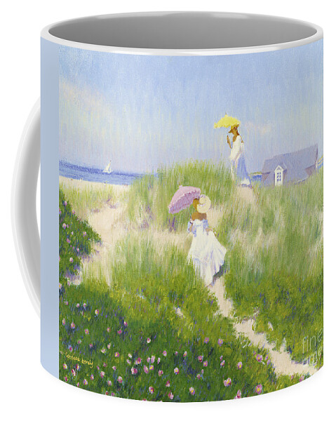 Nantucket Coffee Mug featuring the painting Nantucket Dune Pass by Candace Lovely