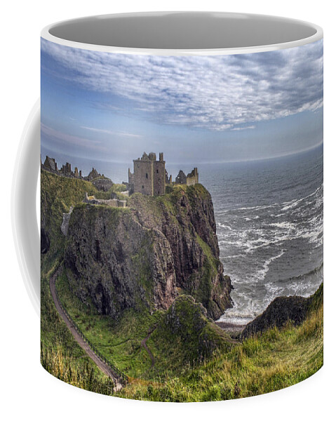 Scotland Coffee Mug featuring the photograph Dunnottar Castle and the Scotland Coast by Jason Politte