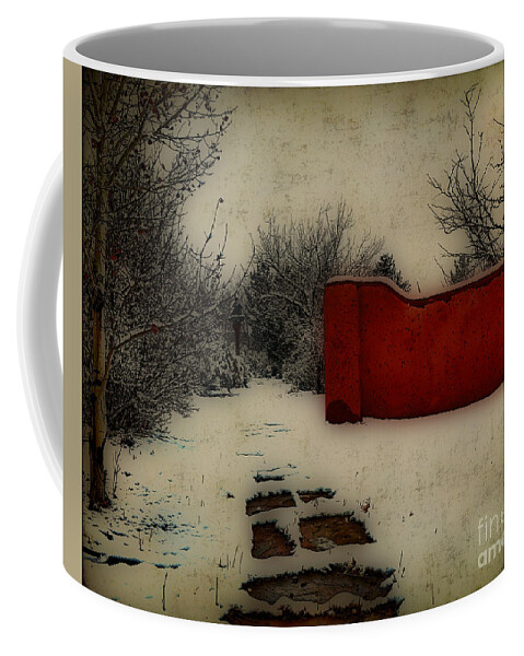 Dusk Coffee Mug featuring the mixed media Dusk in the garden by Charles Muhle