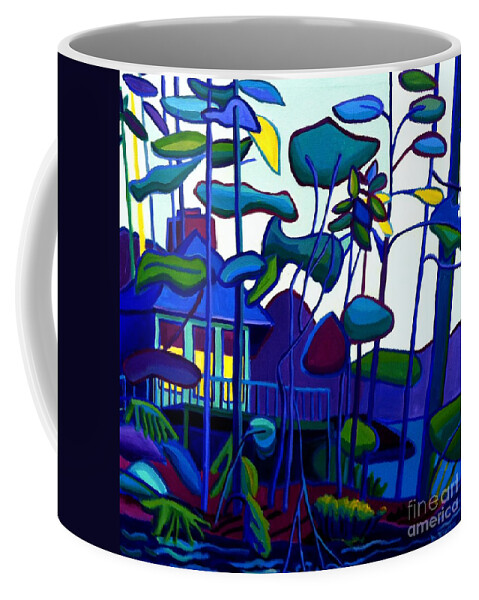 Landscape Coffee Mug featuring the painting Dusk on Massapoag by Debra Bretton Robinson