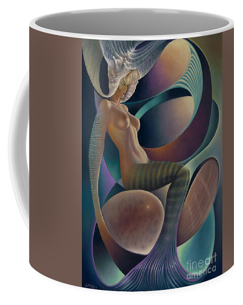 Nude-art Coffee Mug featuring the painting Dynamic Queen 6 by Ricardo Chavez-Mendez