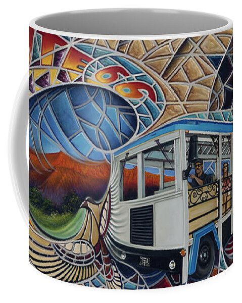 Mosiac Coffee Mug featuring the painting Dynamic Route 66 II by Ricardo Chavez-Mendez