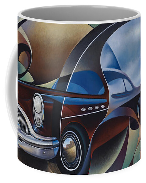 Route-66 Coffee Mug featuring the painting Dynamic Route 66 by Ricardo Chavez-Mendez