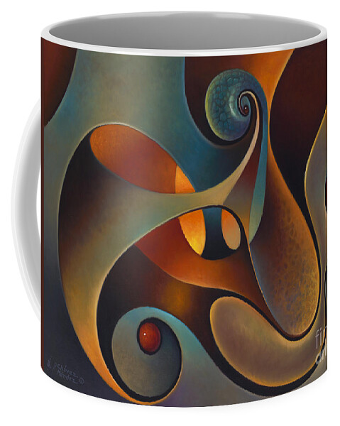 Scrolls Coffee Mug featuring the painting Dynmaic Series #14 by Ricardo Chavez-Mendez