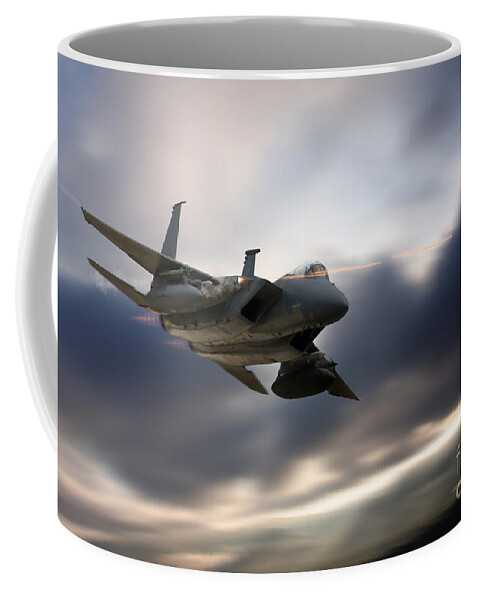 F15 Eagle Coffee Mug featuring the digital art Eagle Strafe by Airpower Art