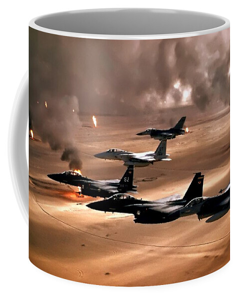 Air Force Coffee Mug featuring the photograph Eagles And Falcons by Benjamin Yeager